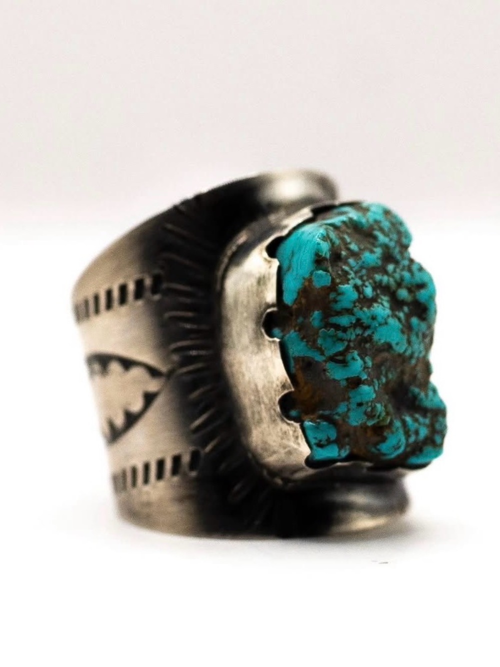 Native Made Alchemist Arby Nugget Turquoise Sterling Silver Ring Size 6.25/6.5